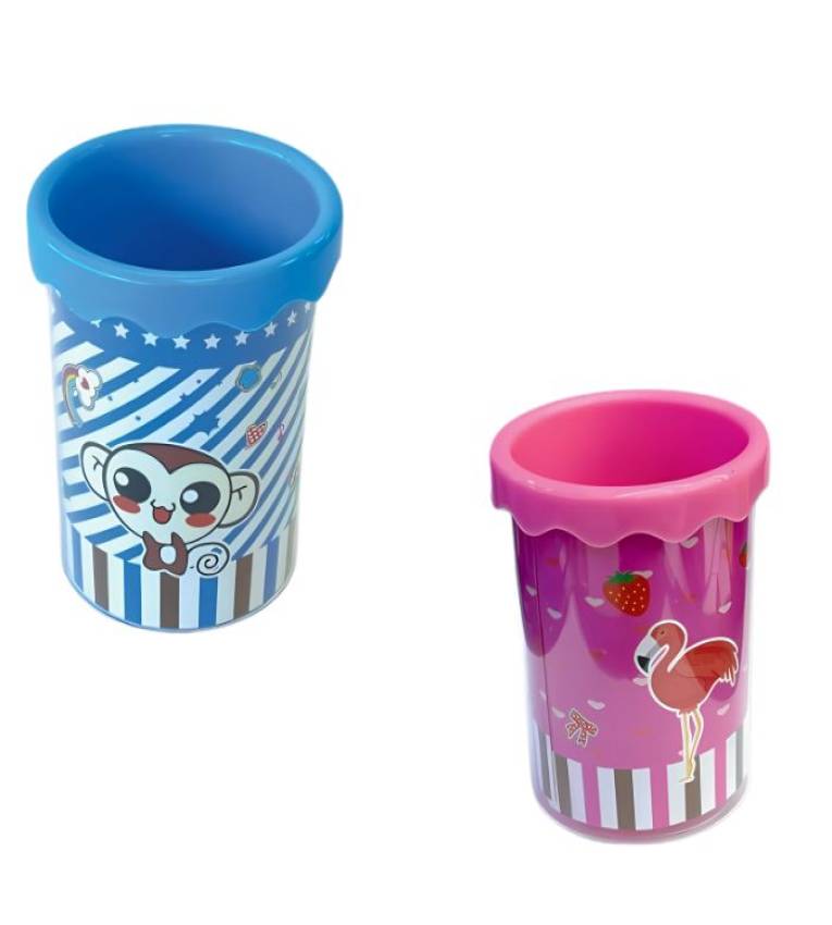 Porte-Stylo bleu en Plastique, Organisateur Bureau Écologique et Élégant